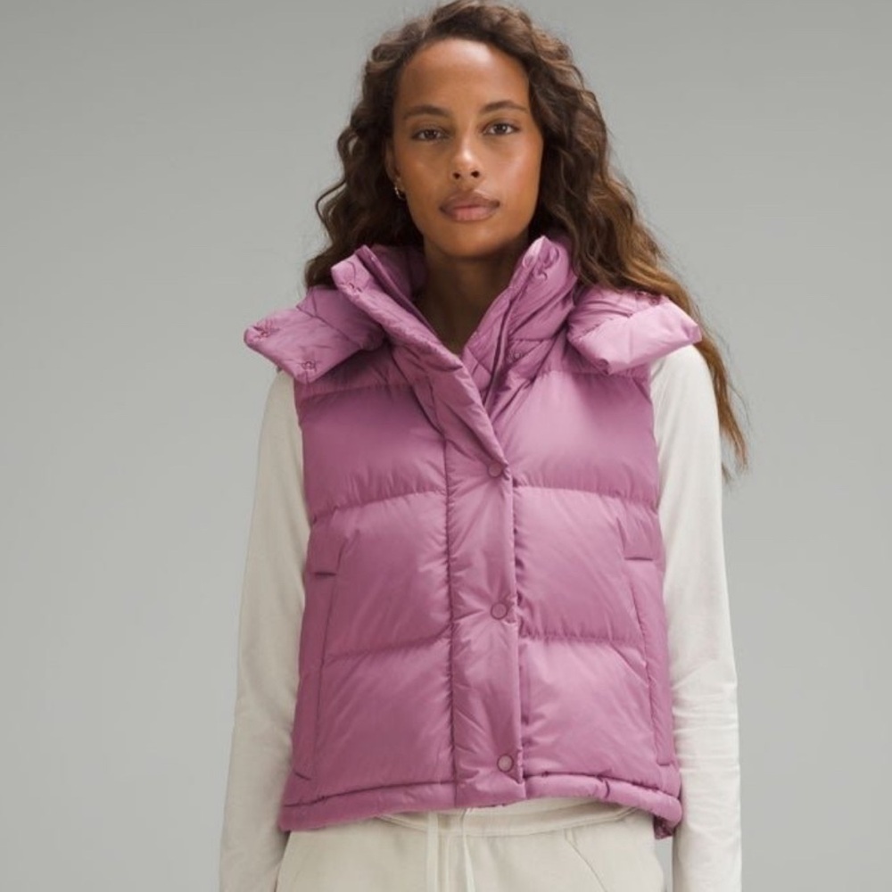 Lululemon Wunder Puff Cropped Vest in velvet dust NWT size 4